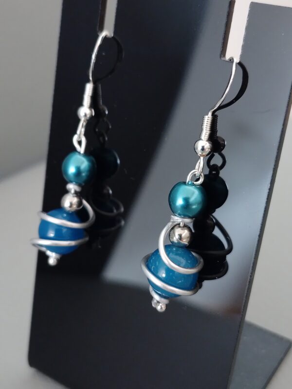 Boucles d'oreilles en pierre naturelle Agate bleue