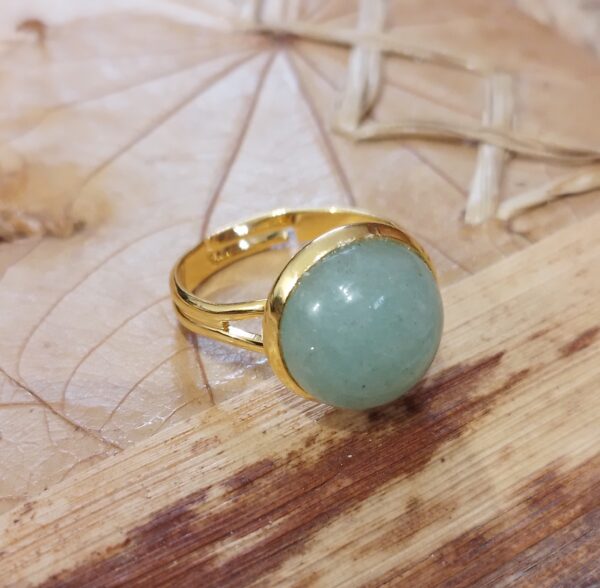 Bague pierre naturelle "Aventurine verte"